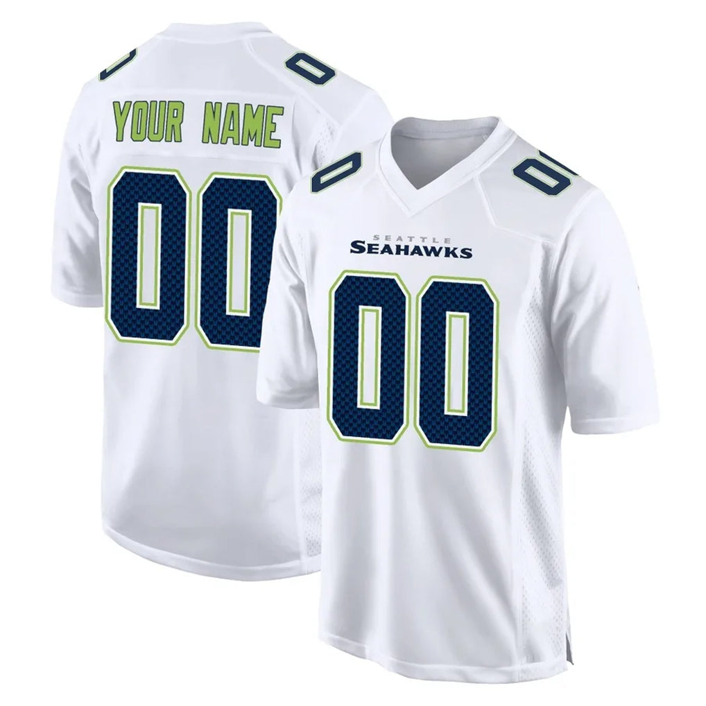Kieara Custom S.Seahawks White Tundra Fashion Home Game Any Name & Numbers Stitched Jerseys