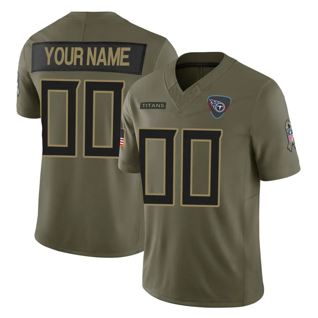 Kieara Custom T.Titans Olive Limited 2025 Salute to Service Home Game Any Name & Numbers Stitched Jerseys