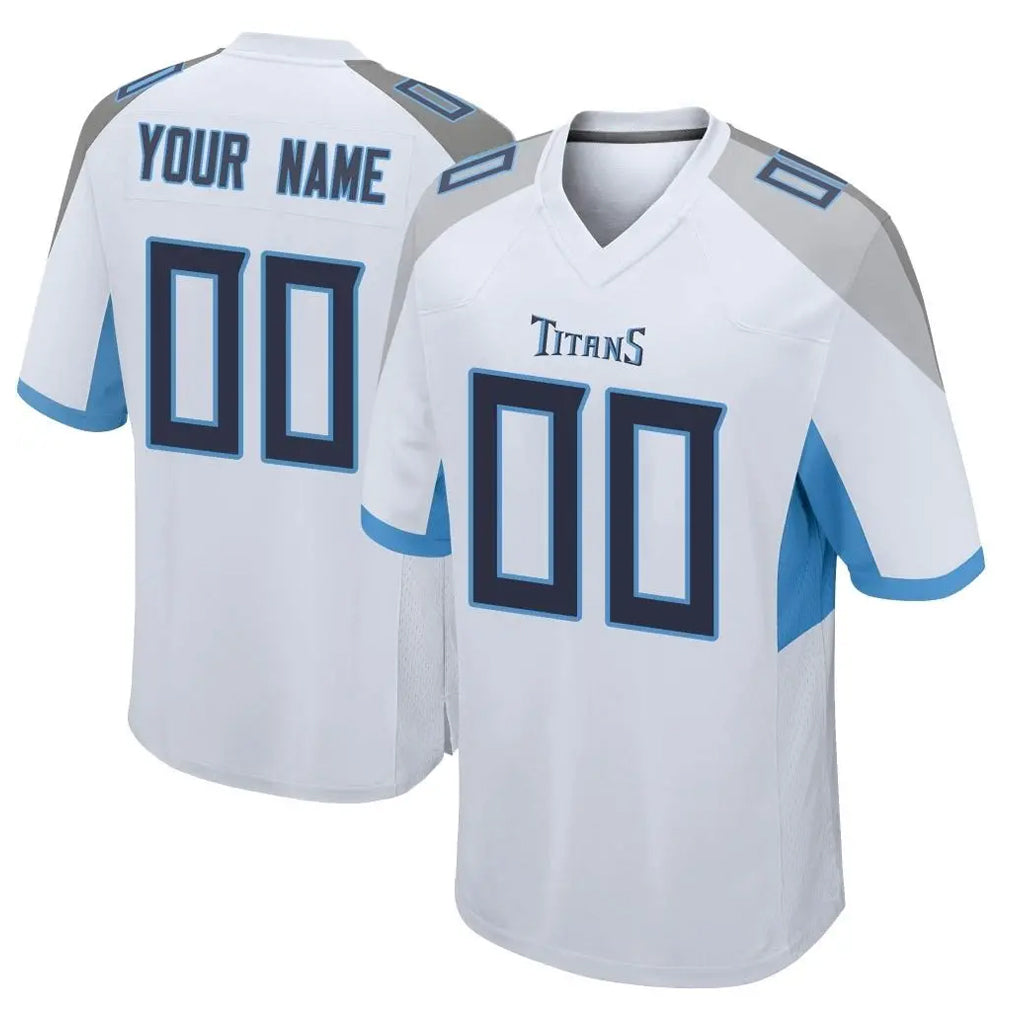 Kieara Custom T.Titans White Home Game Any Name & Numbers Stitched Jerseys