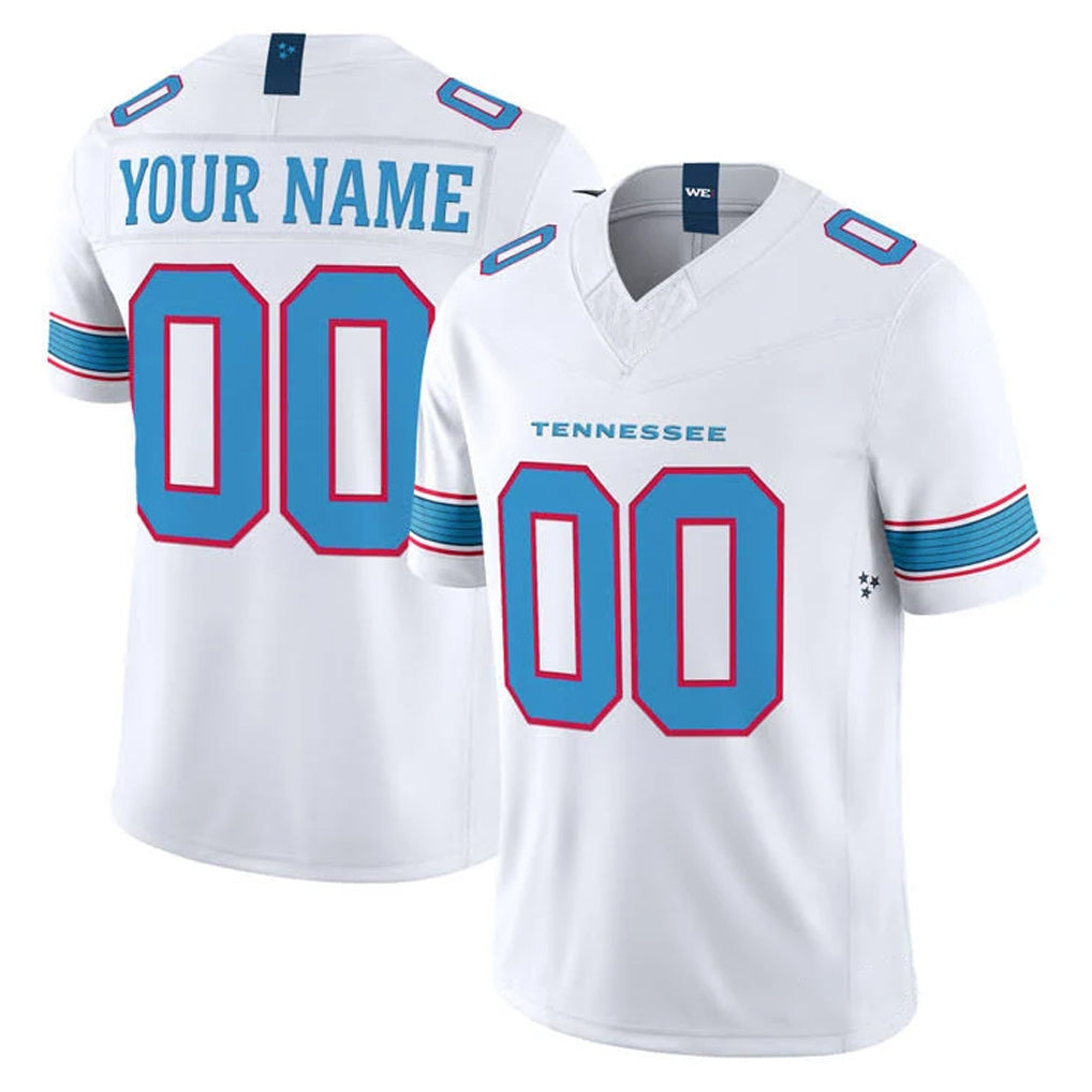 Kieara Custom T.Titans White Limited Vapor F.U.S.E. Home Game Any Name & Numbers Stitched Jerseys