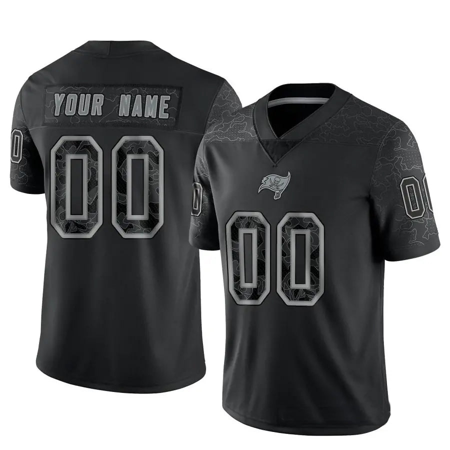 Kieara Custom TB.Buccaneers Black RFLCTV Limited Stitched Jerseys