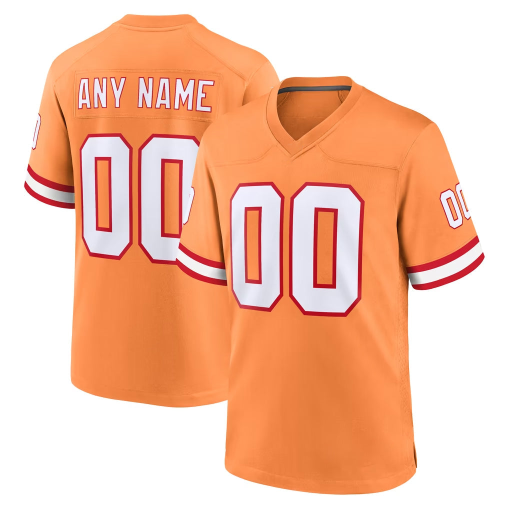 Kieara Custom TB.Buccaneers Orange Throwback Home Game Any Name & Numbers Stitched Jerseys