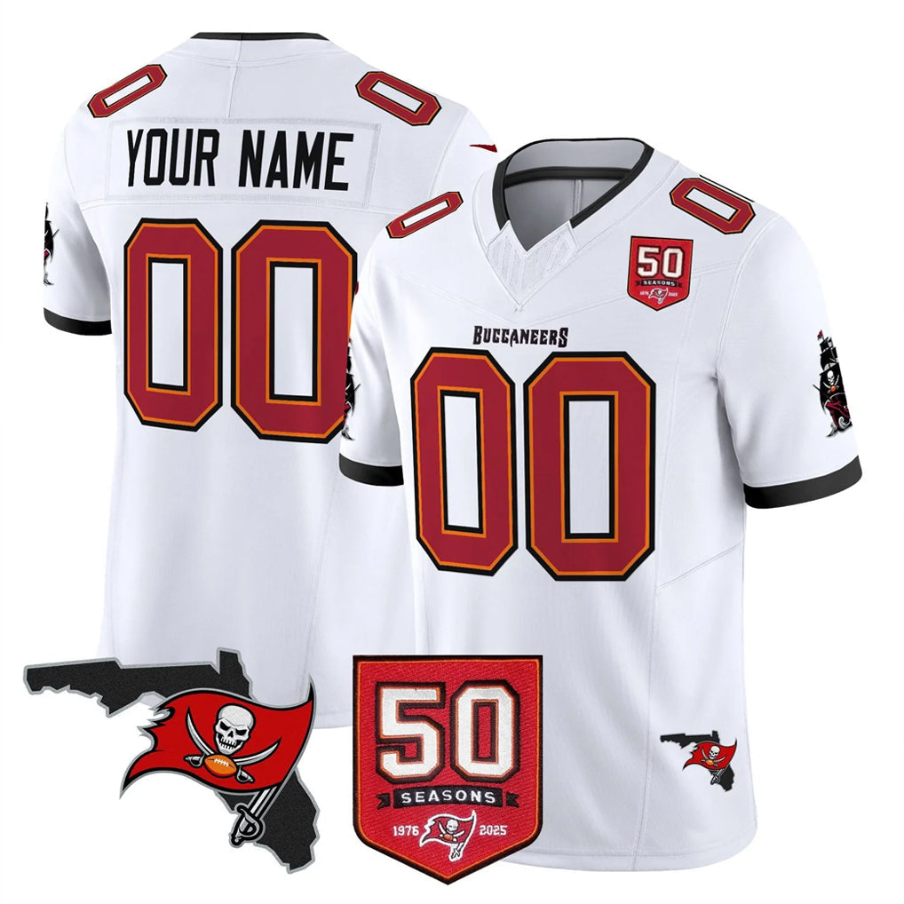 Kieara Custom TB.Buccaneers White Limited 2026 Season Vapor F.U.S.E. Home Game Any Name & Numbers Stitched Jerseys