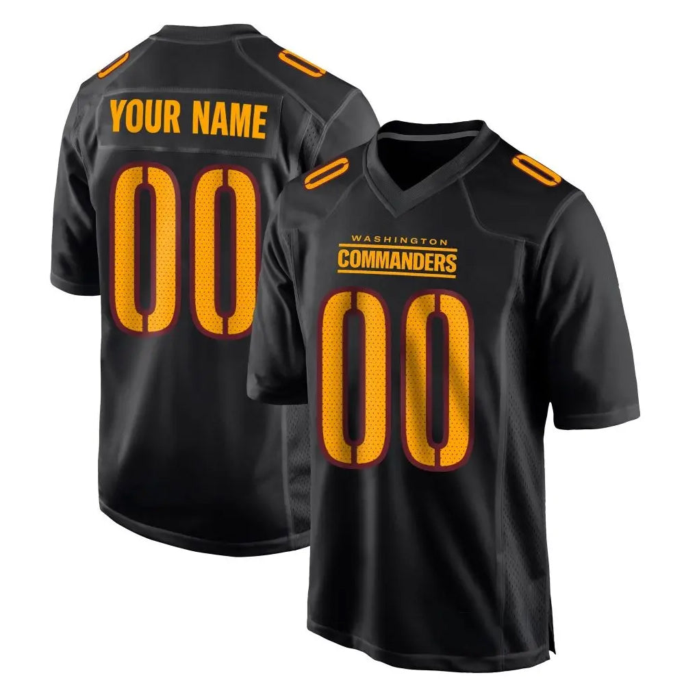 Kieara Custom W.Commanders Black Carbon Fashion Home Game Any Name & Numbers Stitched Jerseys