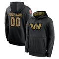 Kieara Custom W.Commanders Black Salute to Service Performance Pullover Hoodies Home Game Any Name & Numbers Stitched Jerseys