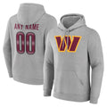 Kieara Custom W.Commanders Gray LOGO Pullover Hoodies Game Any Name & Numbers Stitched Jerseys