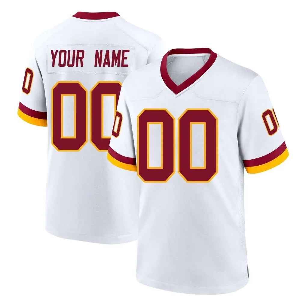 Kieara Custom W.Commanders White Home Game Any Name & Numbers Stitched Jerseys