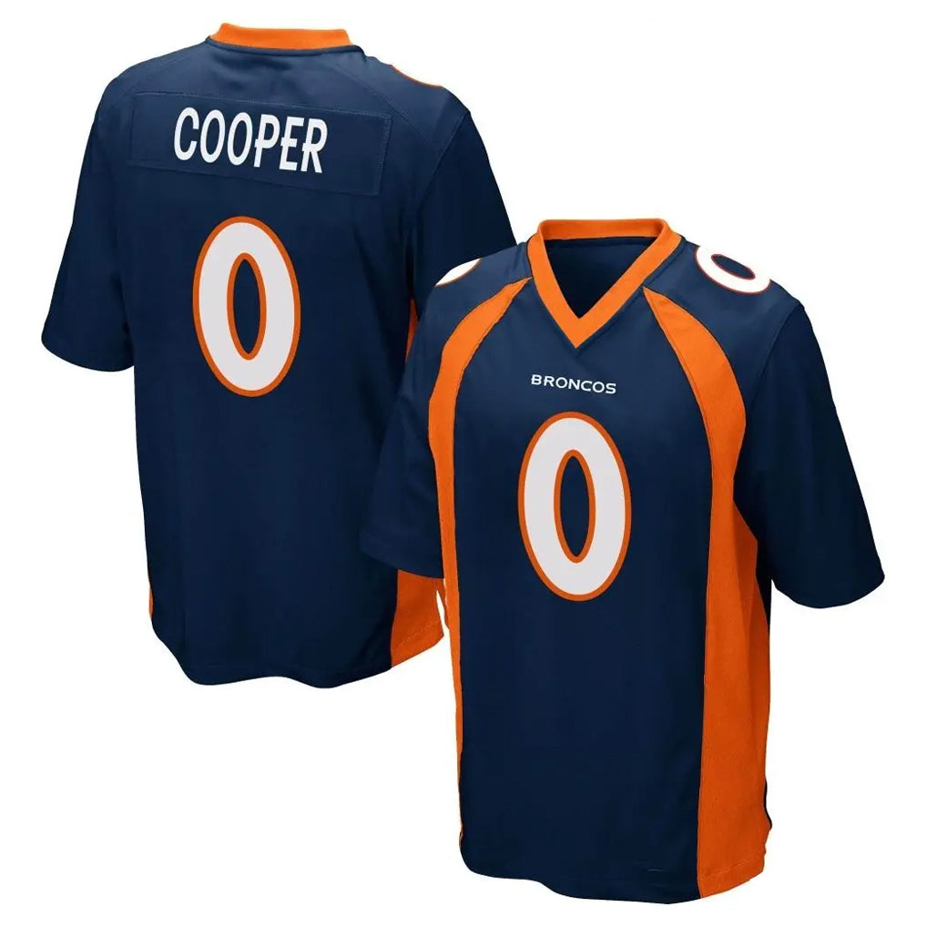 Kieara D.Broncos #0 Jonathon Cooper Player Navy Game Stitched Jerseys