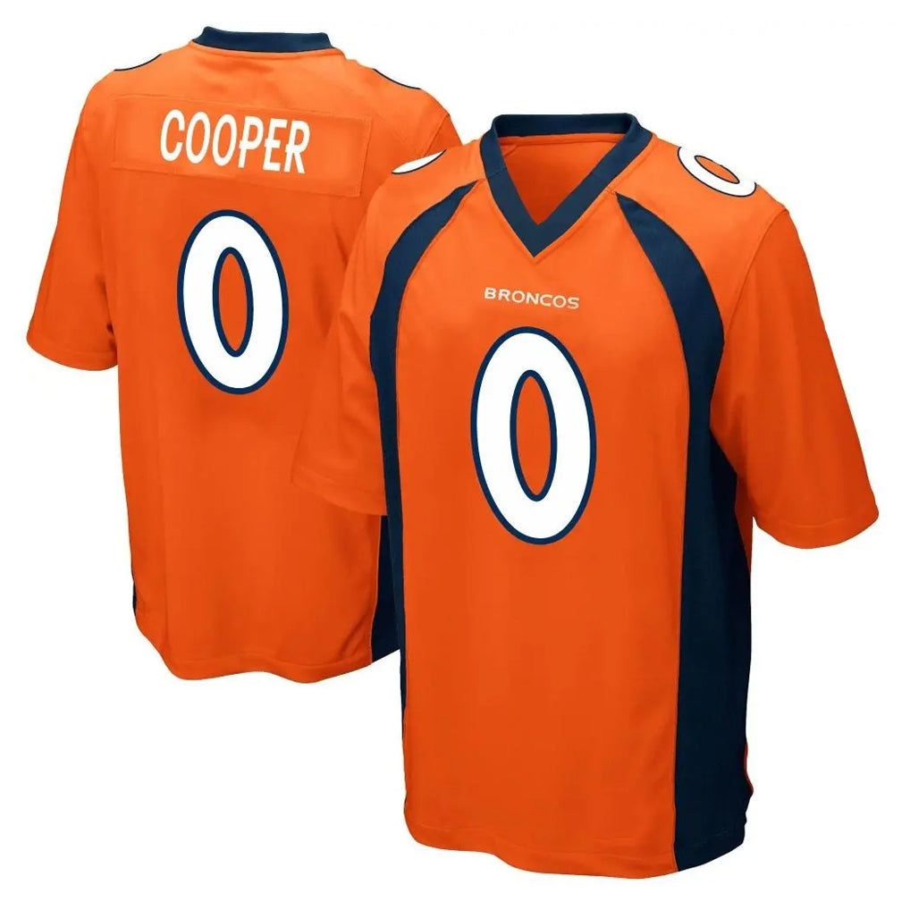Kieara D.Broncos #0 Jonathon Cooper Player Orange Color Home Game Stitched Jerseys
