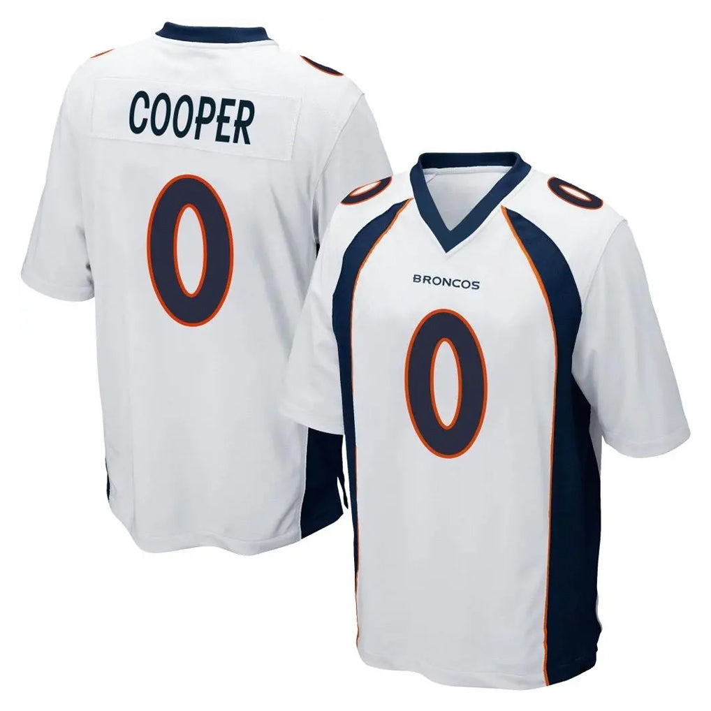 Kieara D.Broncos #0 Jonathon Cooper Player White Game Stitched Jerseys