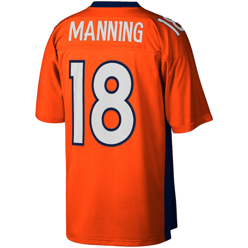 Kieara D.Broncos #18 Peyton Manning Mitchell & Ness Orange Big & Tall 2015 Retired Player Replica Stitched Puhic Jersey