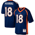 Kieara D.Broncos #18 Peyton Manning Player Mitchell & Ness Navy Legacy Replica Stitched  Jerseys