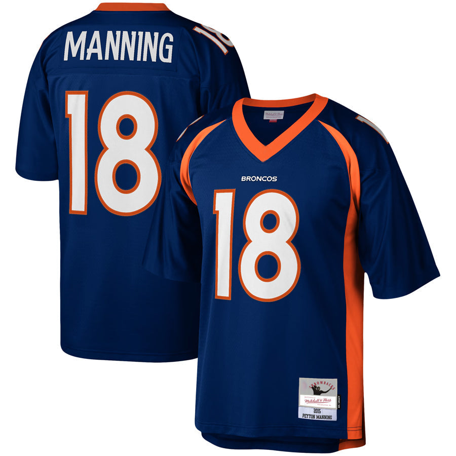 Kieara D.Broncos #18 Peyton Manning Player Mitchell & Ness Navy Legacy Replica Stitched  Jerseys