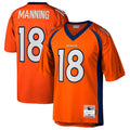 Kieara D.Broncos #18 Peyton Manning Player Mitchell & Ness Orange Legacy Replica Stitched Jerseys