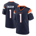 Kieara D.Broncos #1 Evan Engram Player Navy Home Game Stitched Jerseys