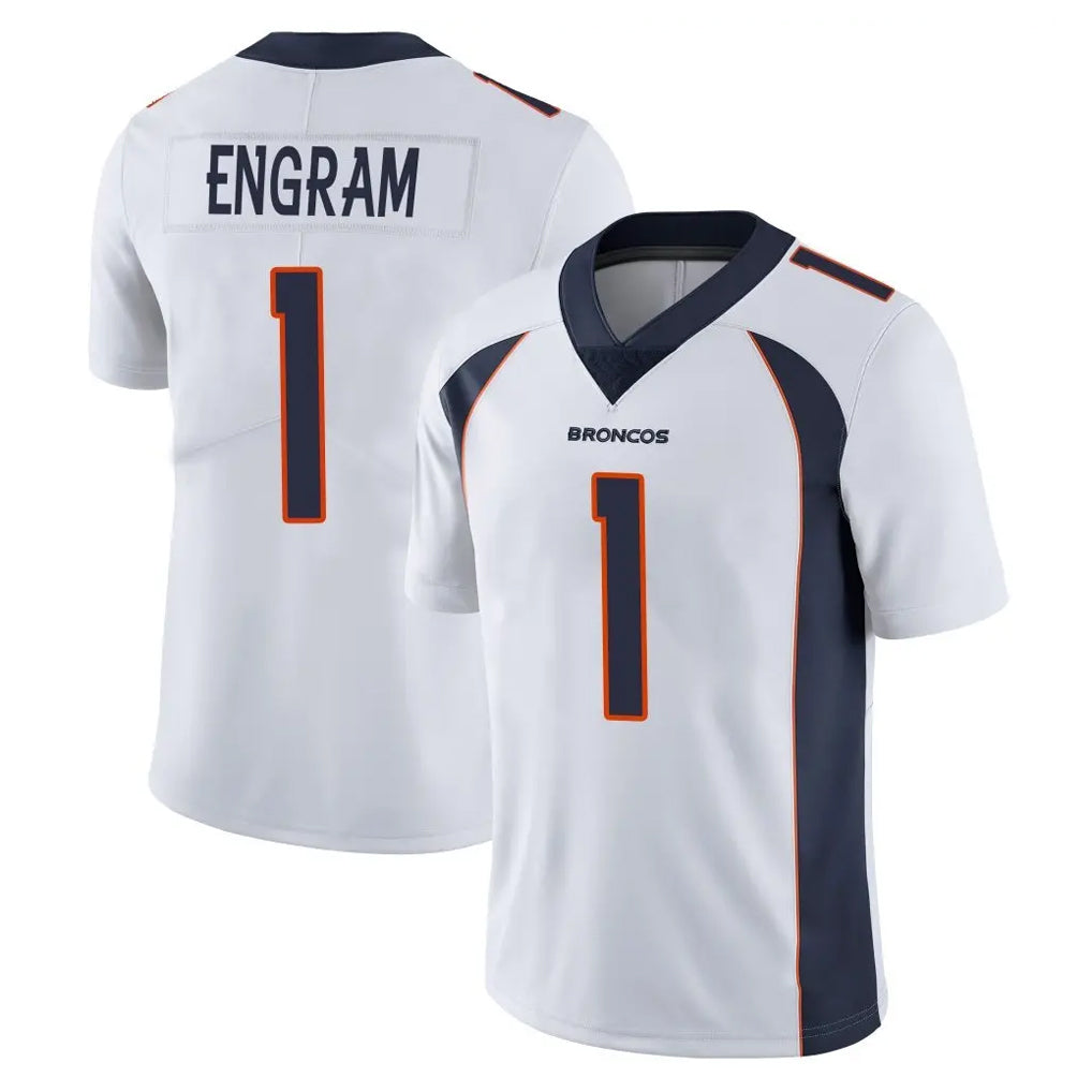 Kieara D.Broncos #1 Evan Engram Player White Vapor Untouchable Limited Home Game Stitched Jerseys