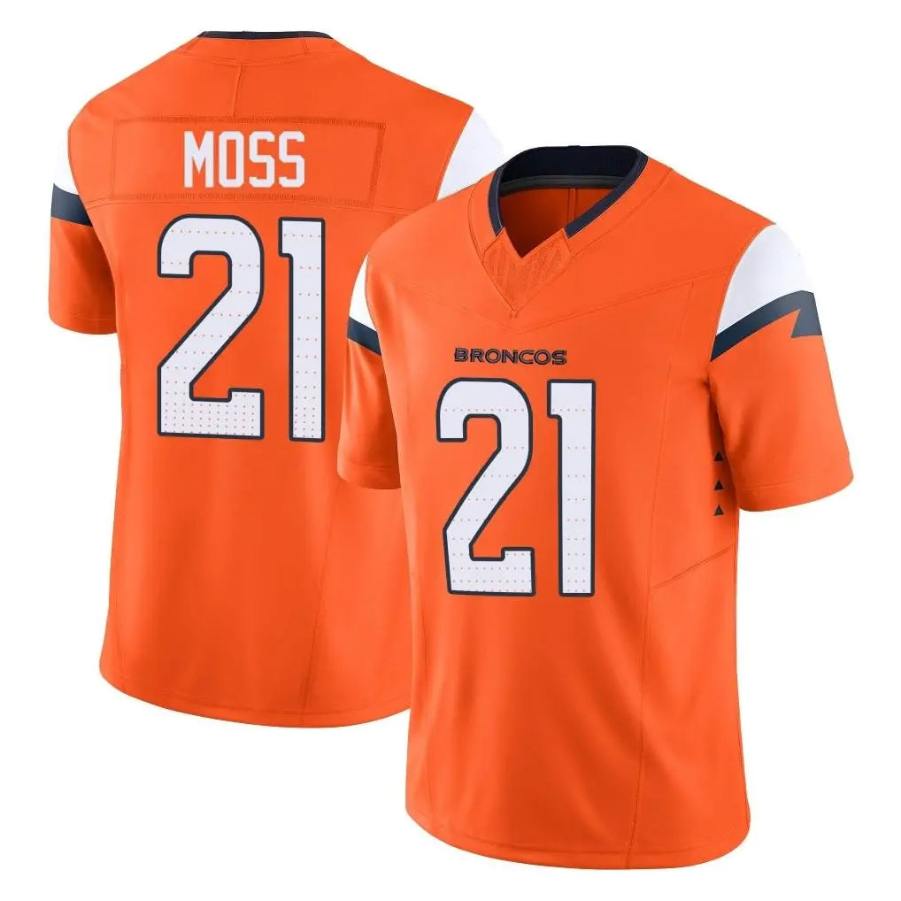 Kieara D.Broncos #21 Riley Moss Player Orange Vapor F.U.S.E. Limited Home Game Stitched Jerseys