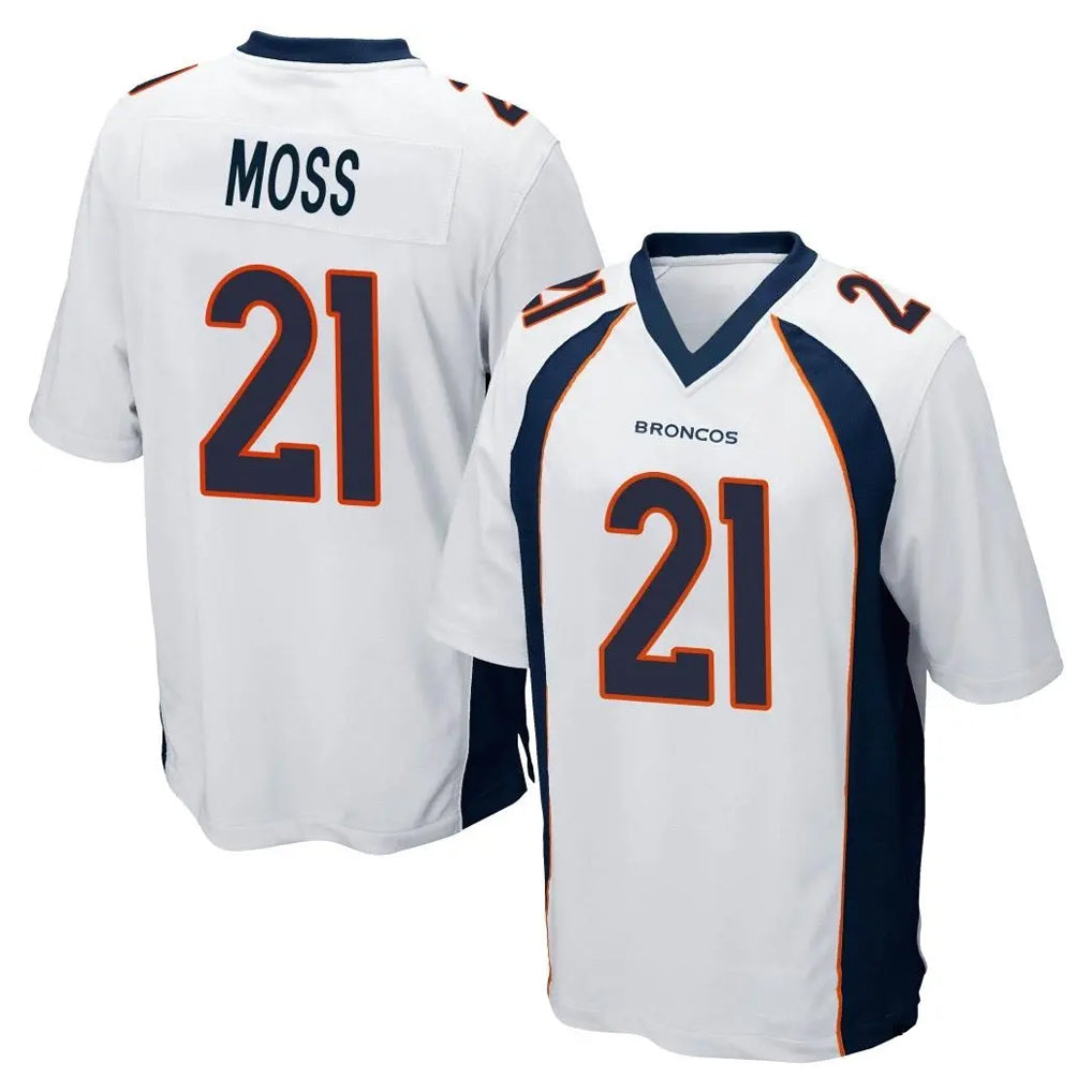 Kieara D.Broncos #21 Riley Moss Player White Game Stitched Jerseys