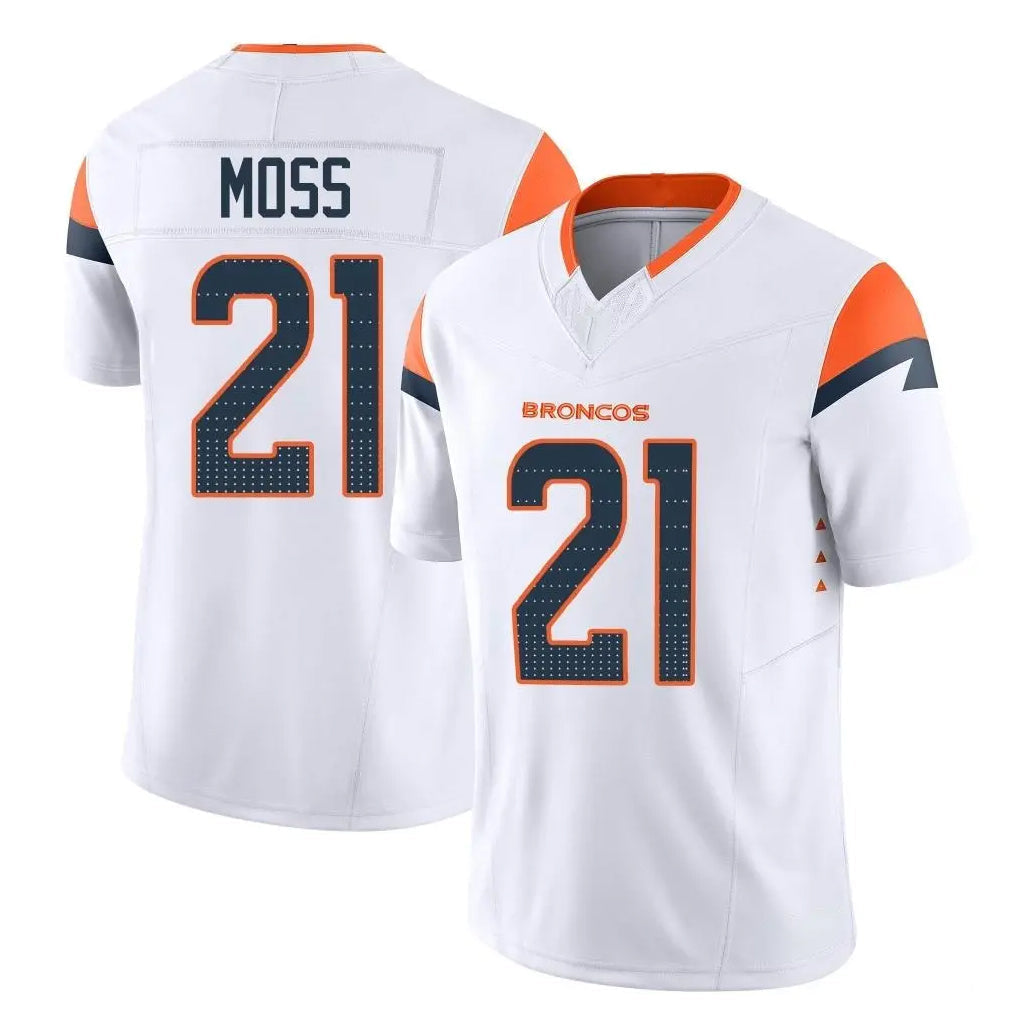 Kieara D.Broncos #21 Riley Moss Player White Limited Vapor F.U.S.E. Home Game Stitched Jerseys
