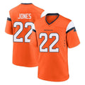 Kieara D.Broncos #22 Brandon Jones Player Orange Home Game Stitched Jerseys