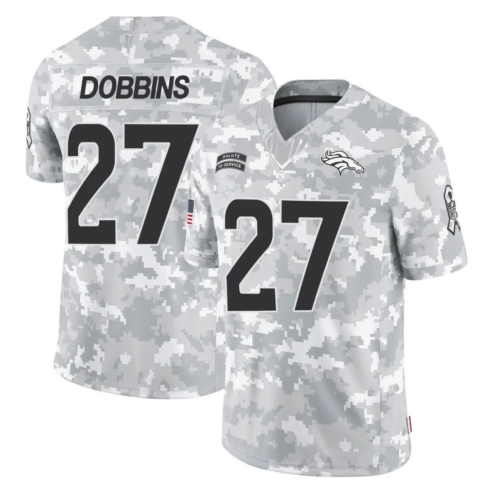 Kieara D.Broncos #27 J.K. Dobbins Player Arctic Camo Salute To Service Limited Stitched Jerseys