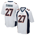 Kieara D.Broncos #27 J.K. Dobbins Player White Game Stitched Jerseys