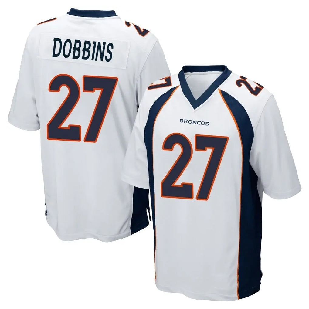 Kieara D.Broncos #27 J.K. Dobbins Player White Game Stitched Jerseys