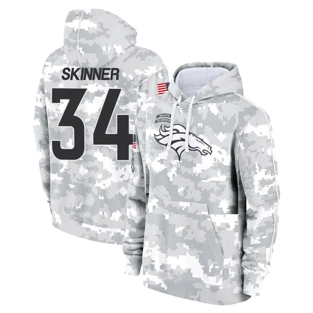 Kieara D.Broncos #34 JL Skinner Player Arctic Camo Salute to Service Hoodies Limited Game Stitched Jerseys