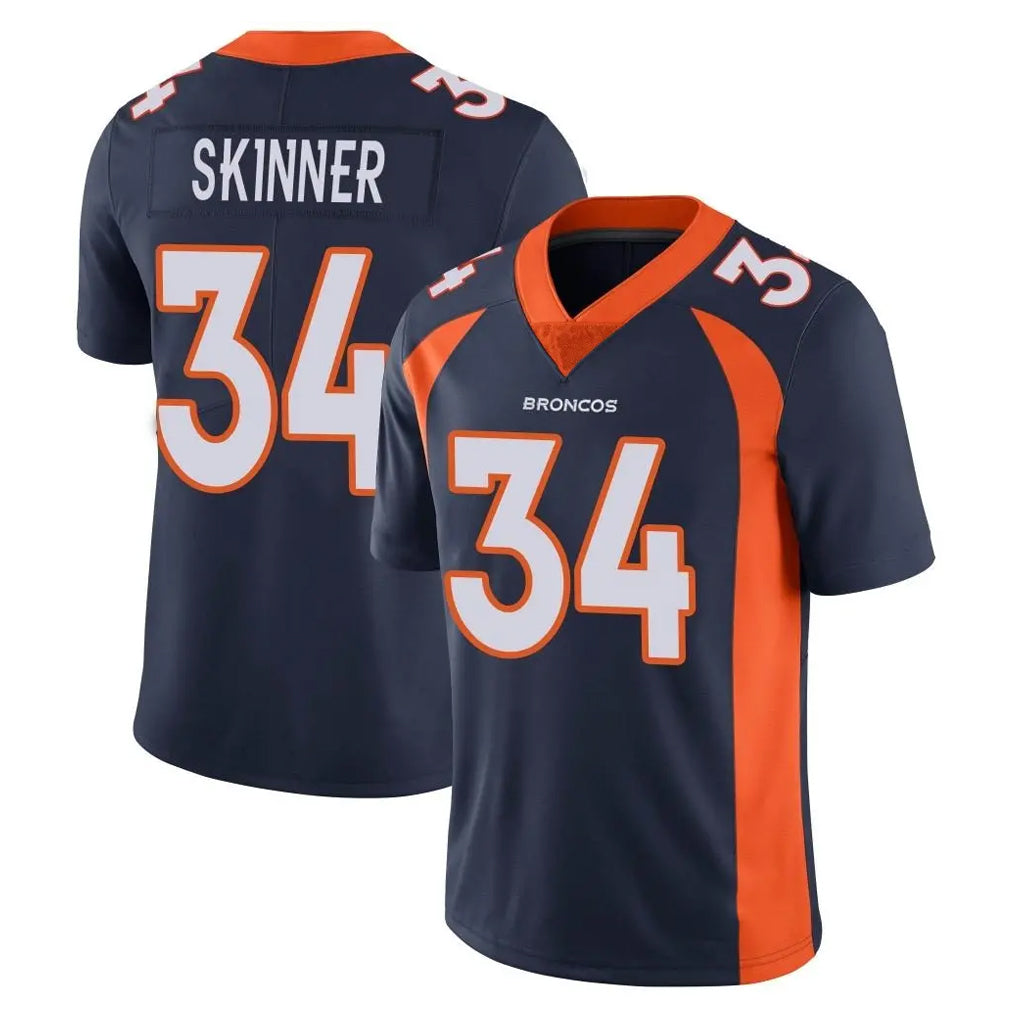 Kieara D.Broncos #34 JL Skinner Player Navy Vapor Untouchable Limited Game Stitched Jerseys