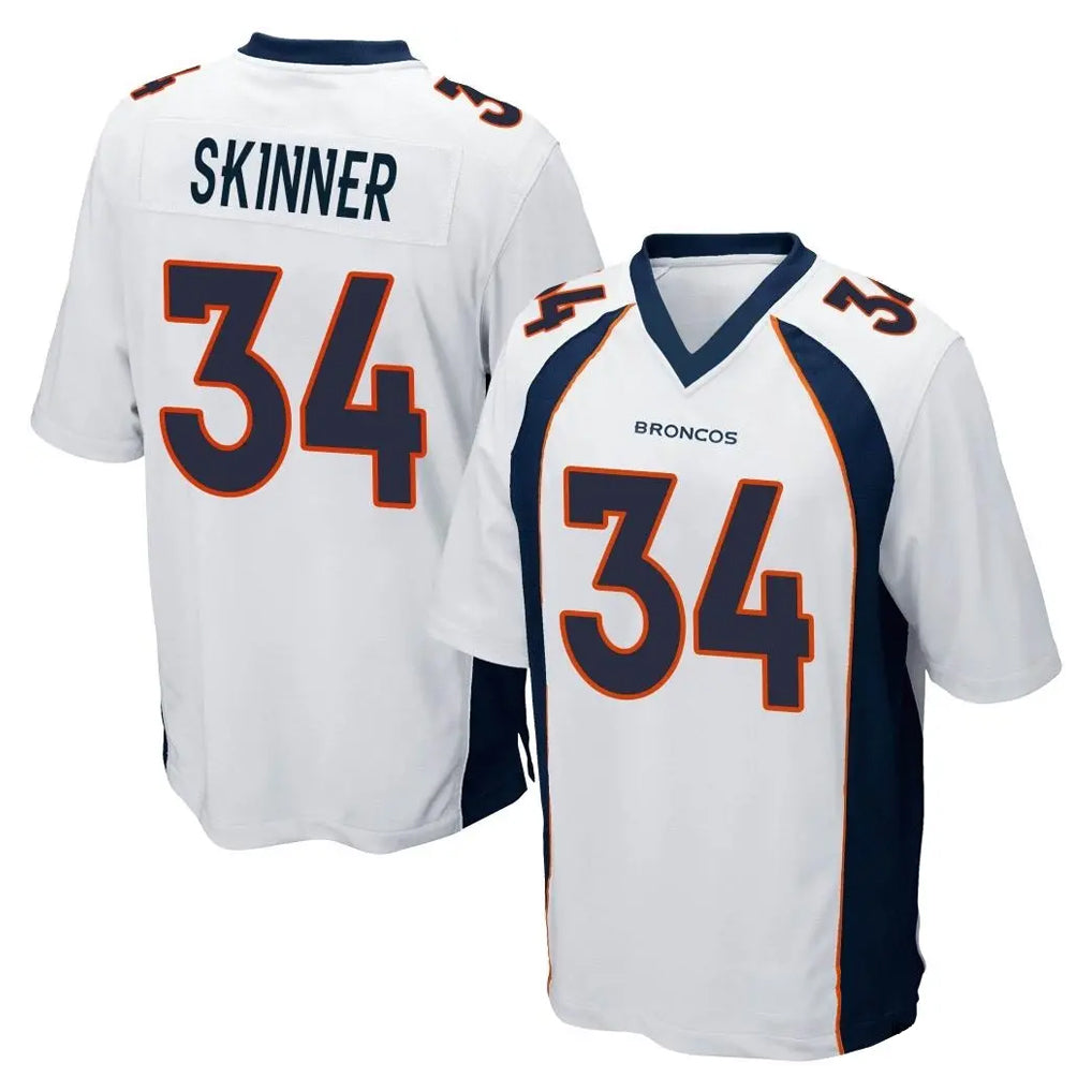 Kieara D.Broncos #34 JL Skinner Player White Game Stitched Jerseys