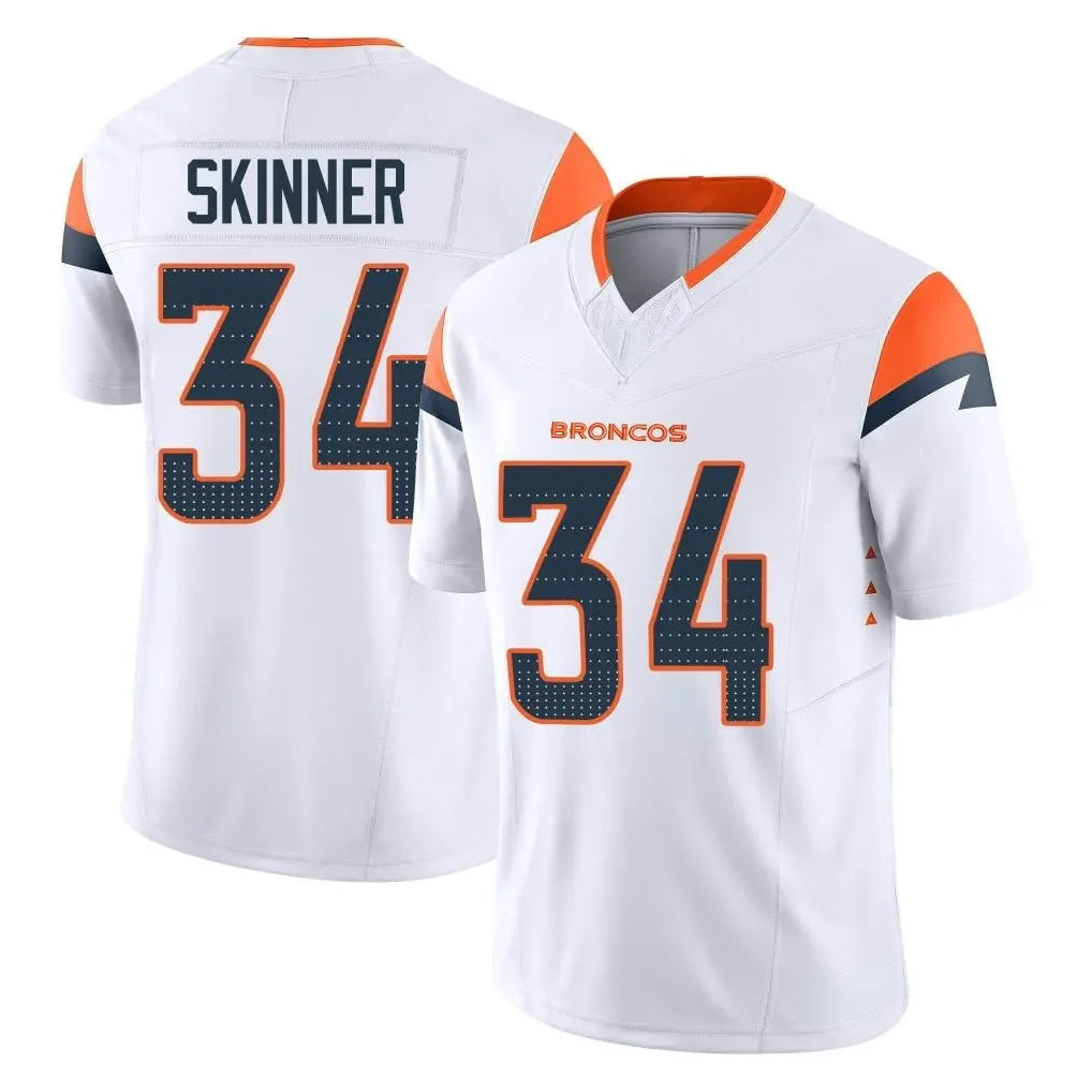 Kieara D.Broncos #34 JL Skinner Player White Limited Vapor F.U.S.E. Home Game Stitched Jerseys