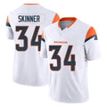 Kieara D.Broncos #34 JL Skinner Player White Limited Vapor F.U.S.E. Home Game Stitched Jerseys