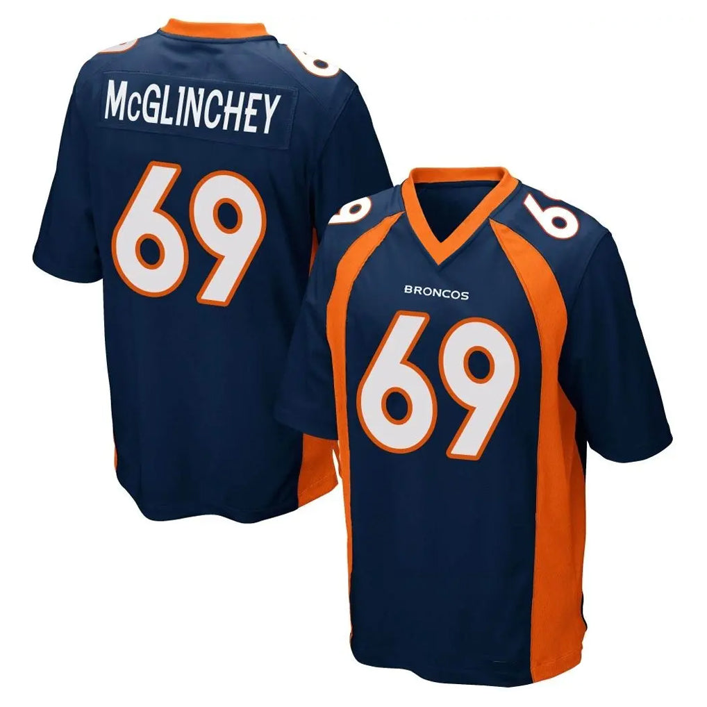 Kieara D.Broncos #69 Mike McGlinchey Player Navy Game Stitched Jerseys
