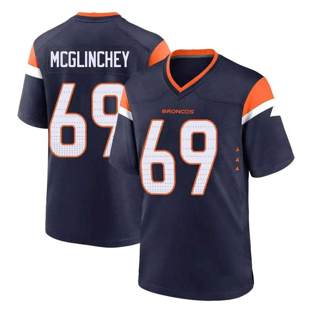 Kieara D.Broncos #69 Mike McGlinchey Player Navy Home Game Stitched Jerseys