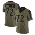 Kieara D.Broncos #72 Garett Bolles Player Olive Salute To Service Limited Game Stitched Jerseys