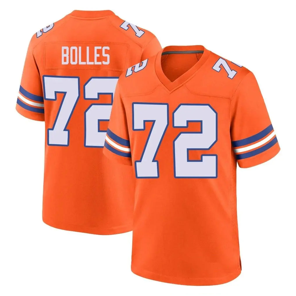 Kieara D.Broncos #72 Garett Bolles Player Orange Alternate Collection Throwback Game Stitched Jerseys