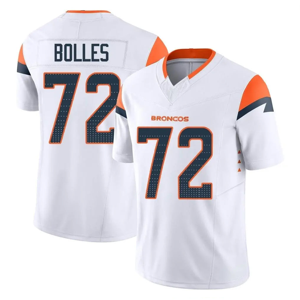 Kieara D.Broncos #72 Garett Bolles Player White Limited Vapor F.U.S.E. Home Game Stitched Jerseys