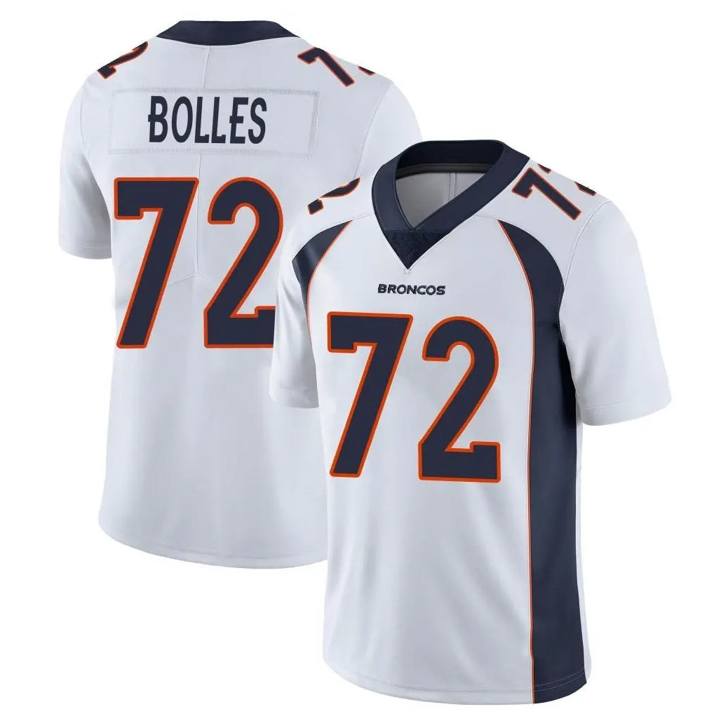 Kieara D.Broncos #72 Garett Bolles Player White Vapor Untouchable Limited Home Game Stitched Jerseys