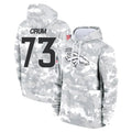 Kieara D.Broncos #73 Frank Crum Player Arctic Camo Salute to Service Hoodies Limited Game Stitched Jerseys