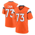 Kieara D.Broncos #73 Frank Crum Player Orange Home Game Stitched Jerseys
