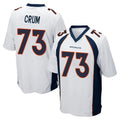 Kieara D.Broncos #73 Frank Crum Player White Game Stitched Jerseys