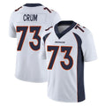 Kieara D.Broncos #73 Frank Crum Player White Vapor Untouchable Limited Home Game Stitched Jerseys