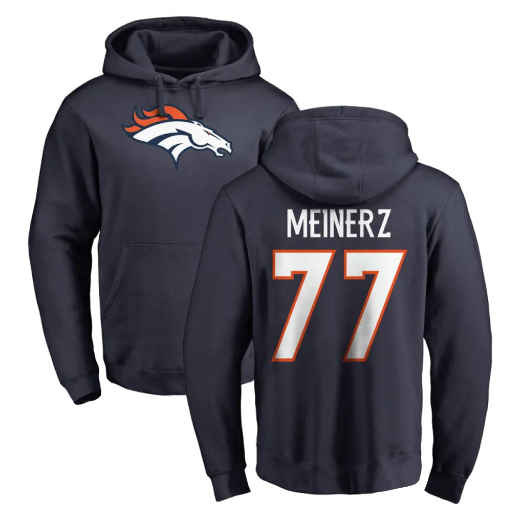Kieara D.Broncos #77 Quinn Meinerz Player Navy Pullover Hoodie Limited Stitched Jerseys