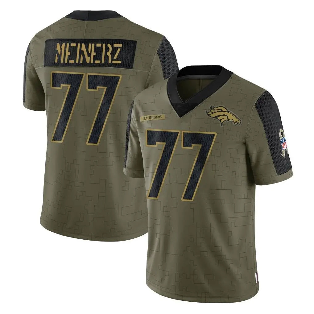 Kieara D.Broncos #77 Quinn Meinerz Player Olive Salute To Service Limited Game Stitched Jerseys