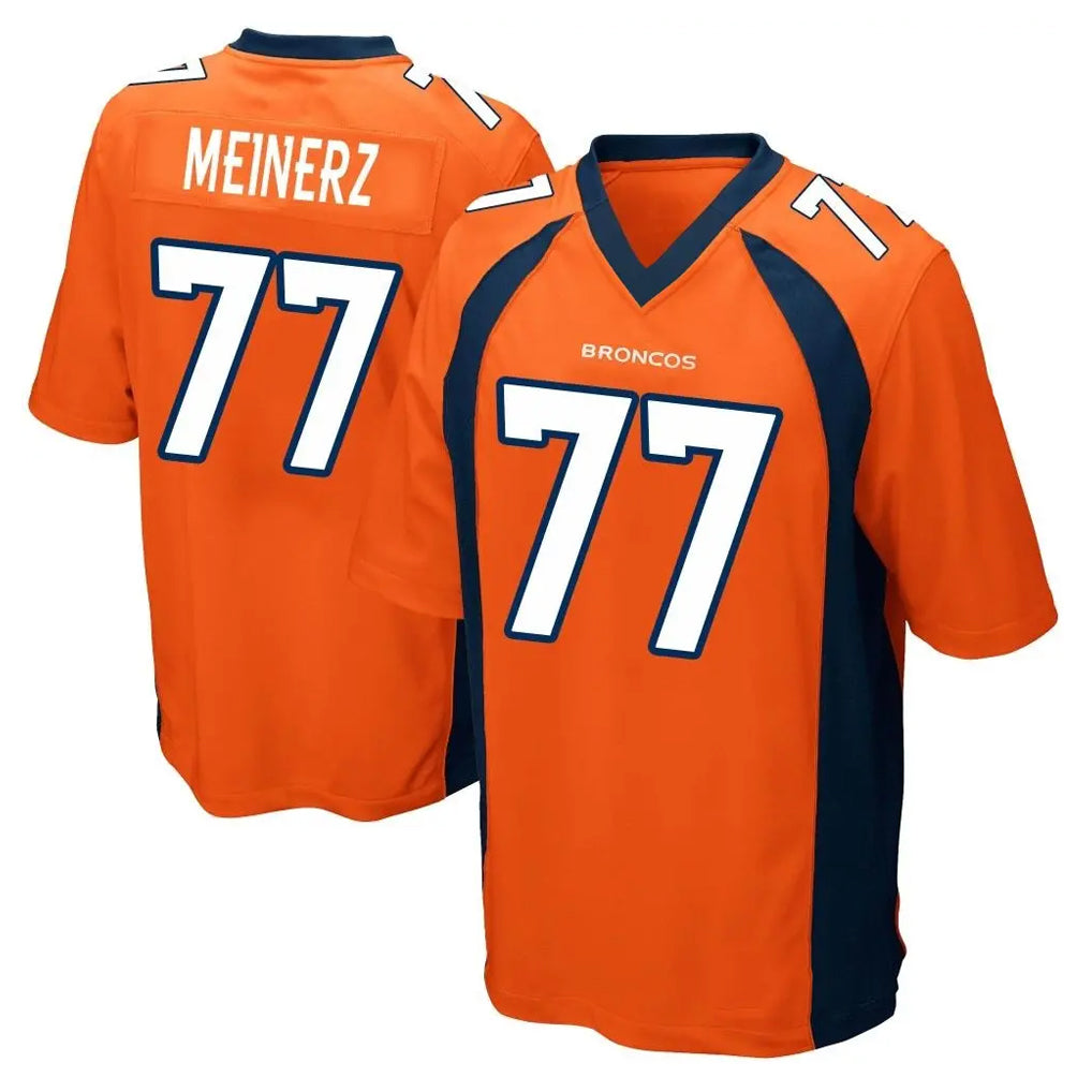 Kieara D.Broncos #77 Quinn Meinerz Player Orange Color Home Game Stitched Jerseys