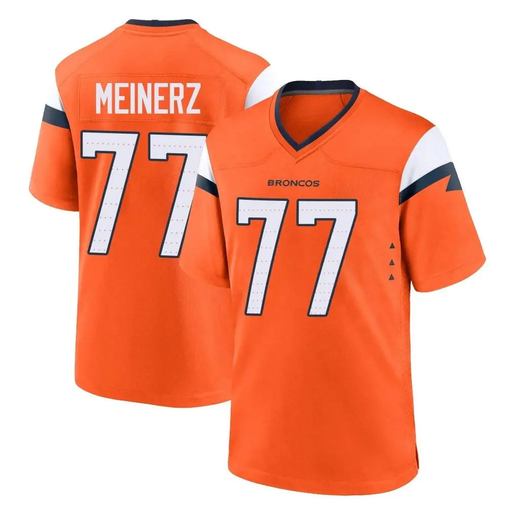 Kieara D.Broncos #77 Quinn Meinerz Player Orange Home Game Stitched Jerseys
