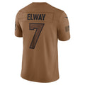 Kieara D.Broncos #7 John Elway Player Brown Salute To Service Limited Stitched Jerseys