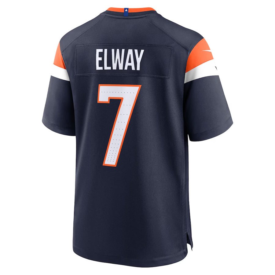Kieara D.Broncos #7 John Elway Player Navy Home Game Stitched Jerseys