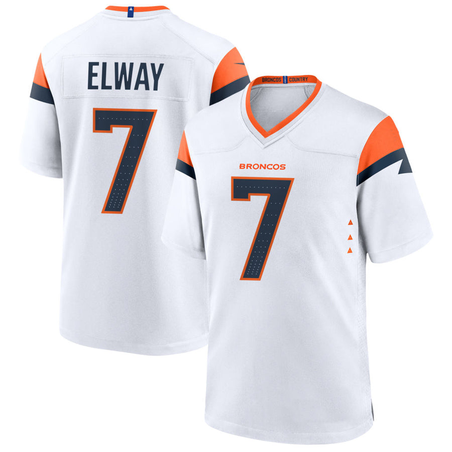 Kieara D.Broncos #7 John Elway Player White Home Game Stitched Jerseys