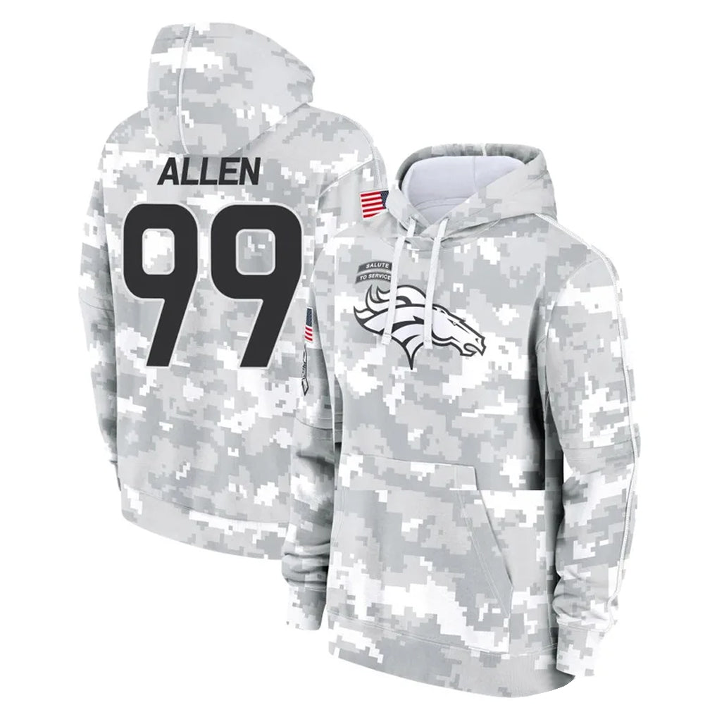 Kieara D.Broncos #99 Zach Allen Player Arctic Camo Salute to Service Hoodies Limited Game Stitched Jerseys